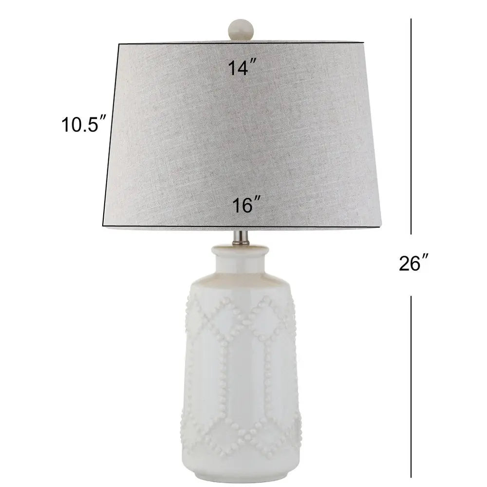26" Cream Novelty Table Lamp LED With Drum Shade HomeRoots