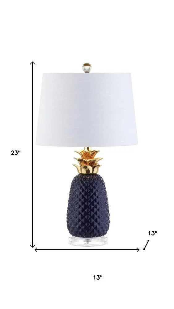 23" Clear Novelty Table Lamp LED With Drum Shade HomeRoots