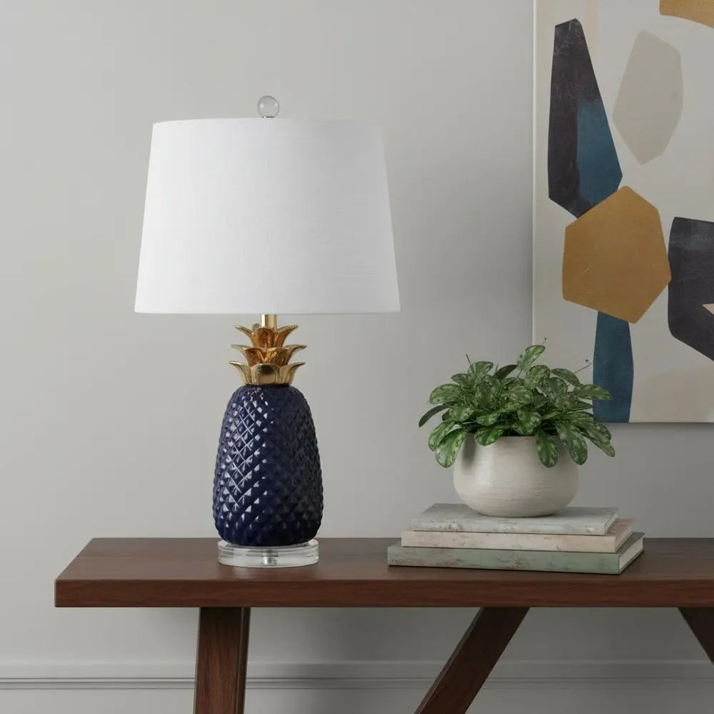 23" Clear Novelty Table Lamp LED With Drum Shade HomeRoots