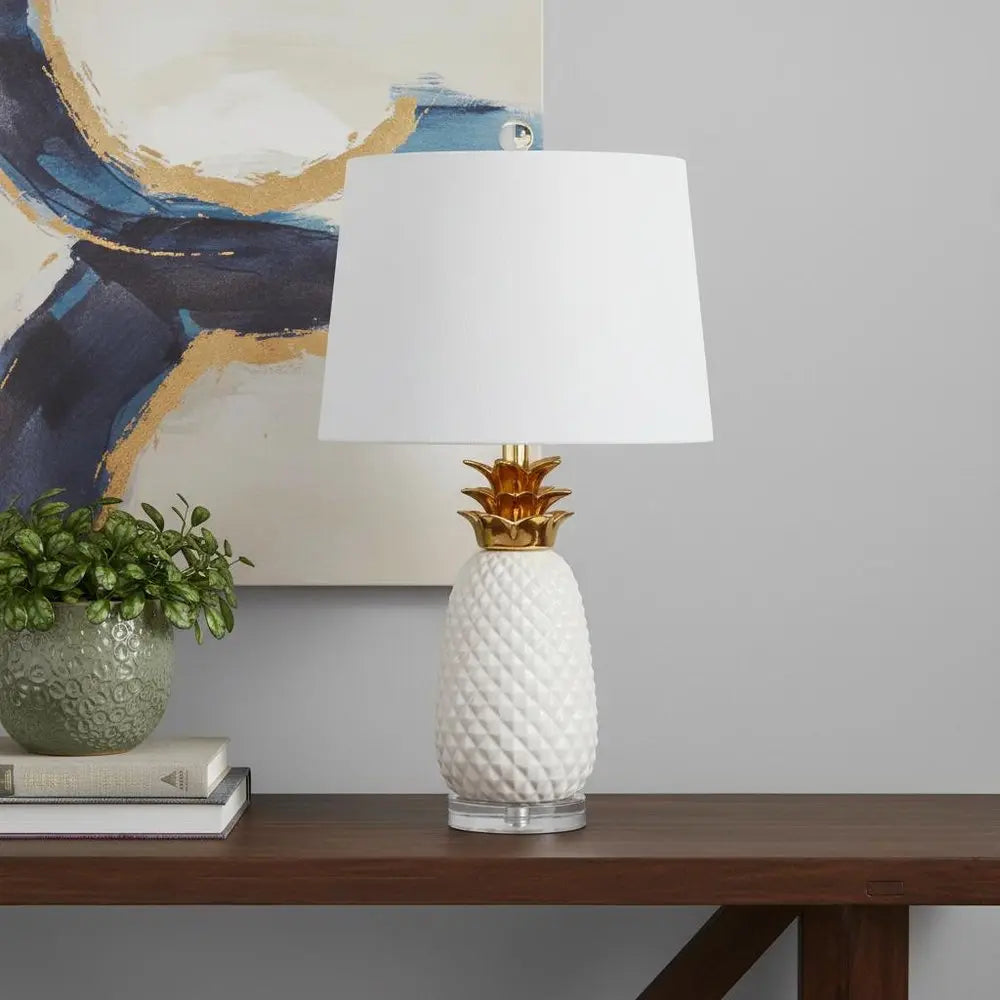 23" Clear Novelty Table Lamp LED With Drum Shade HomeRoots