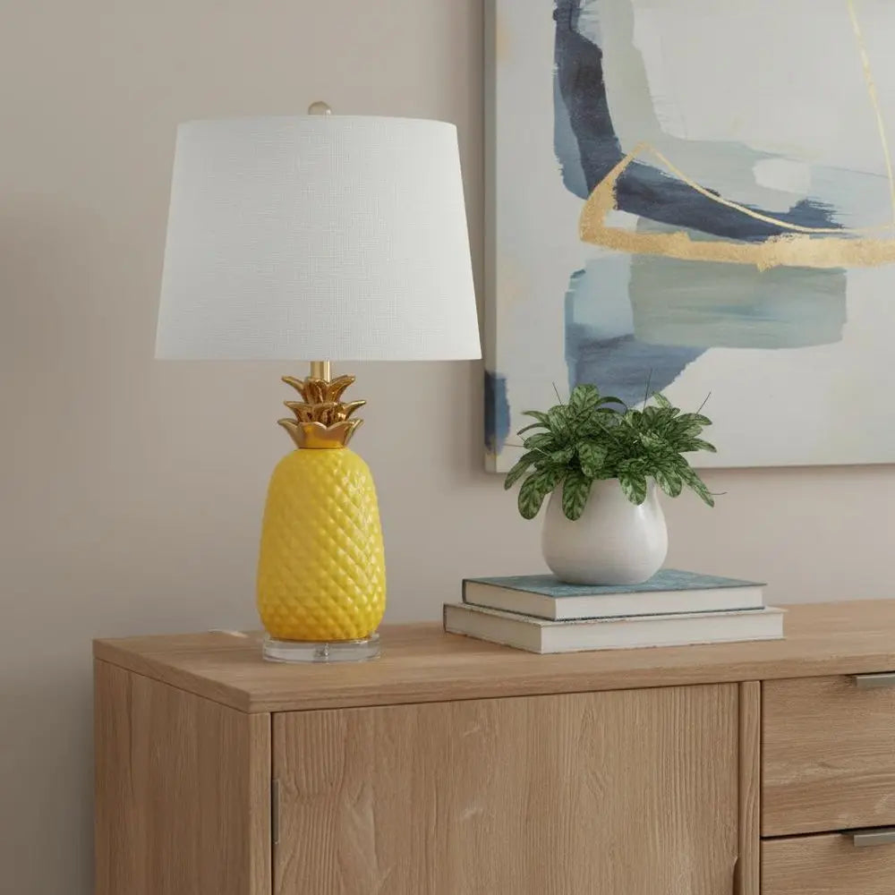 23" Clear Pineapple Table Lamp LED With Globe Shade HomeRoots