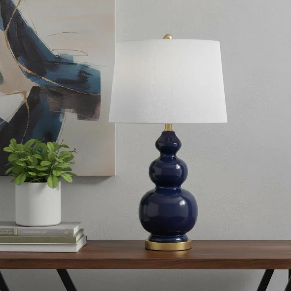 28" Gold Novelty Table Lamp LED With Drum Shade HomeRoots