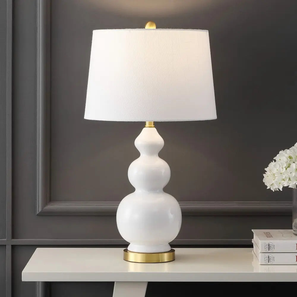 28" Gold Novelty Table Lamp LED With Drum Shade HomeRoots