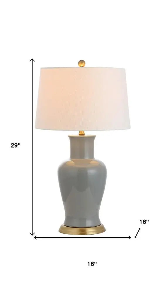 29" Gold Urn Table Lamp LED With Drum Shade HomeRoots