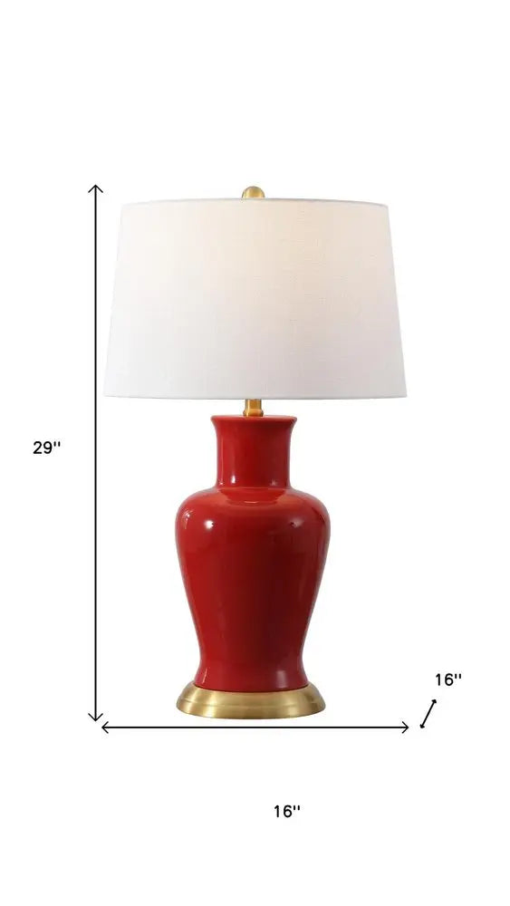 29" Gold Urn Table Lamp LED With Drum Shade HomeRoots