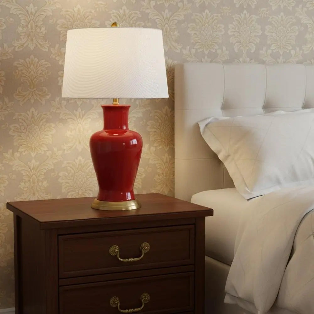 29" Gold Urn Table Lamp LED With Drum Shade HomeRoots