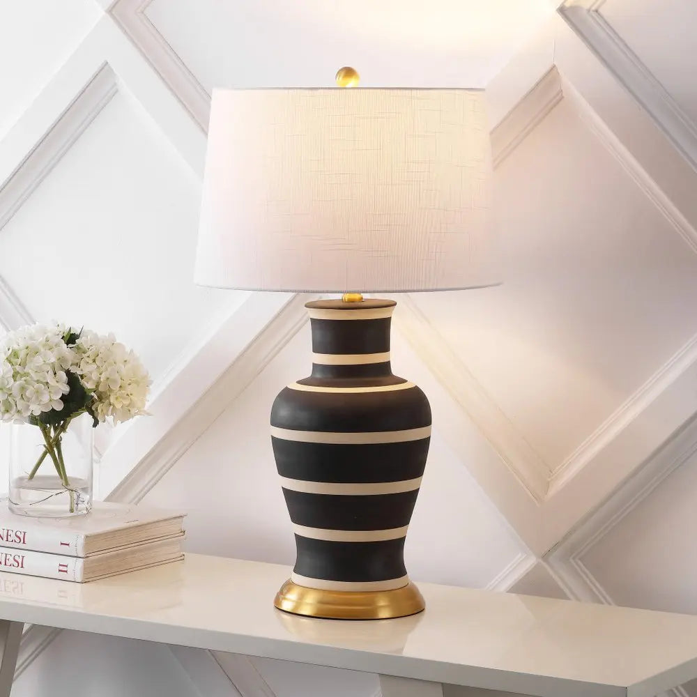 29" Gold Urn Table Lamp LED With Drum Shade HomeRoots