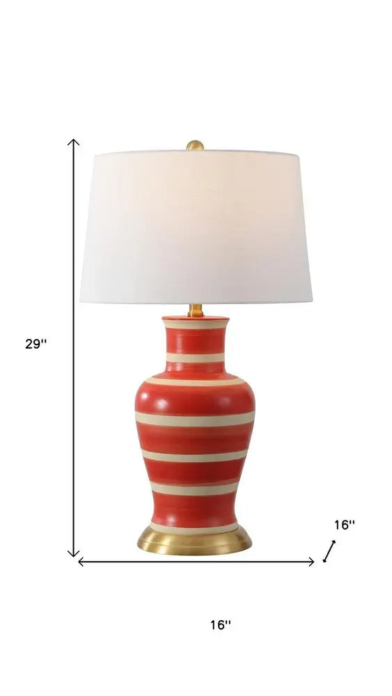29" Gold Urn Table Lamp LED With Drum Shade HomeRoots