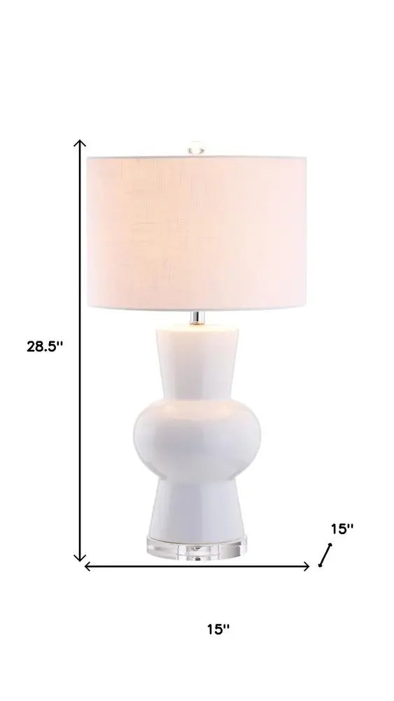 29" Clear Novelty Table Lamp LED With Drum Shade HomeRoots