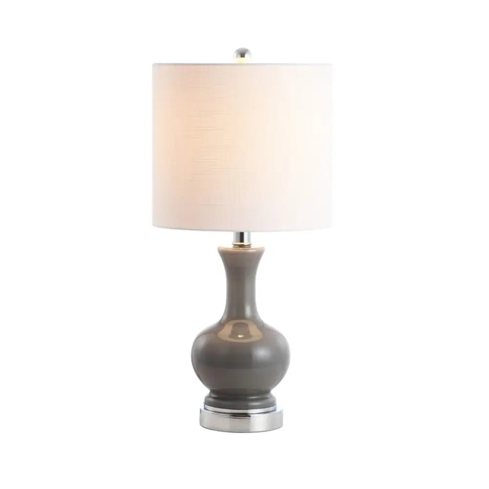 Set of Two 22" Silver Novelty Table Lamps LED With Globe Shades HomeRoots