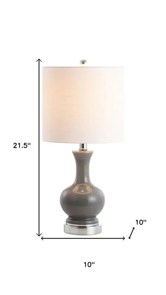 Set of Two 22" Silver Novelty Table Lamps LED With Globe Shades HomeRoots