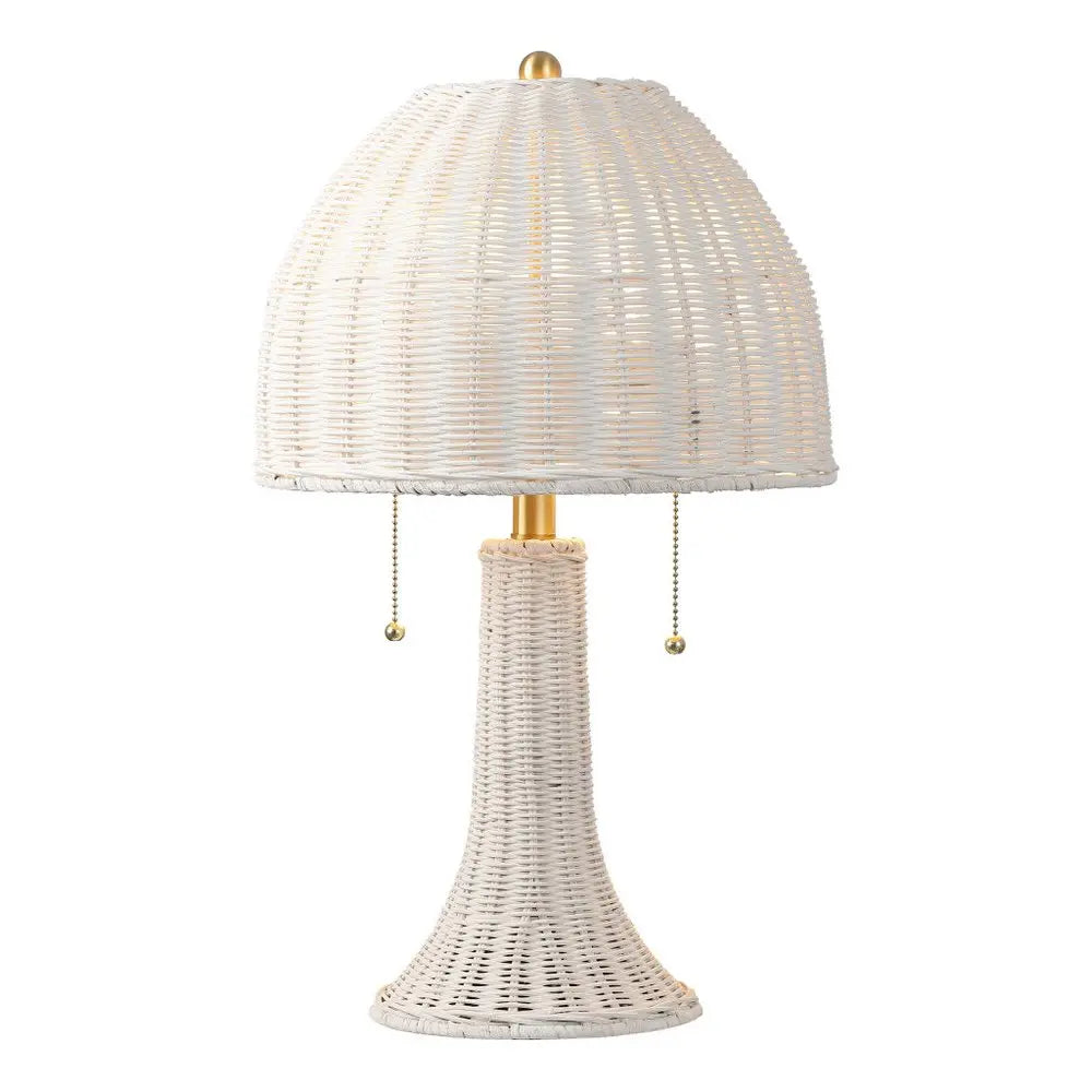 22" White Table Lamp LED With Dome Shade HomeRoots