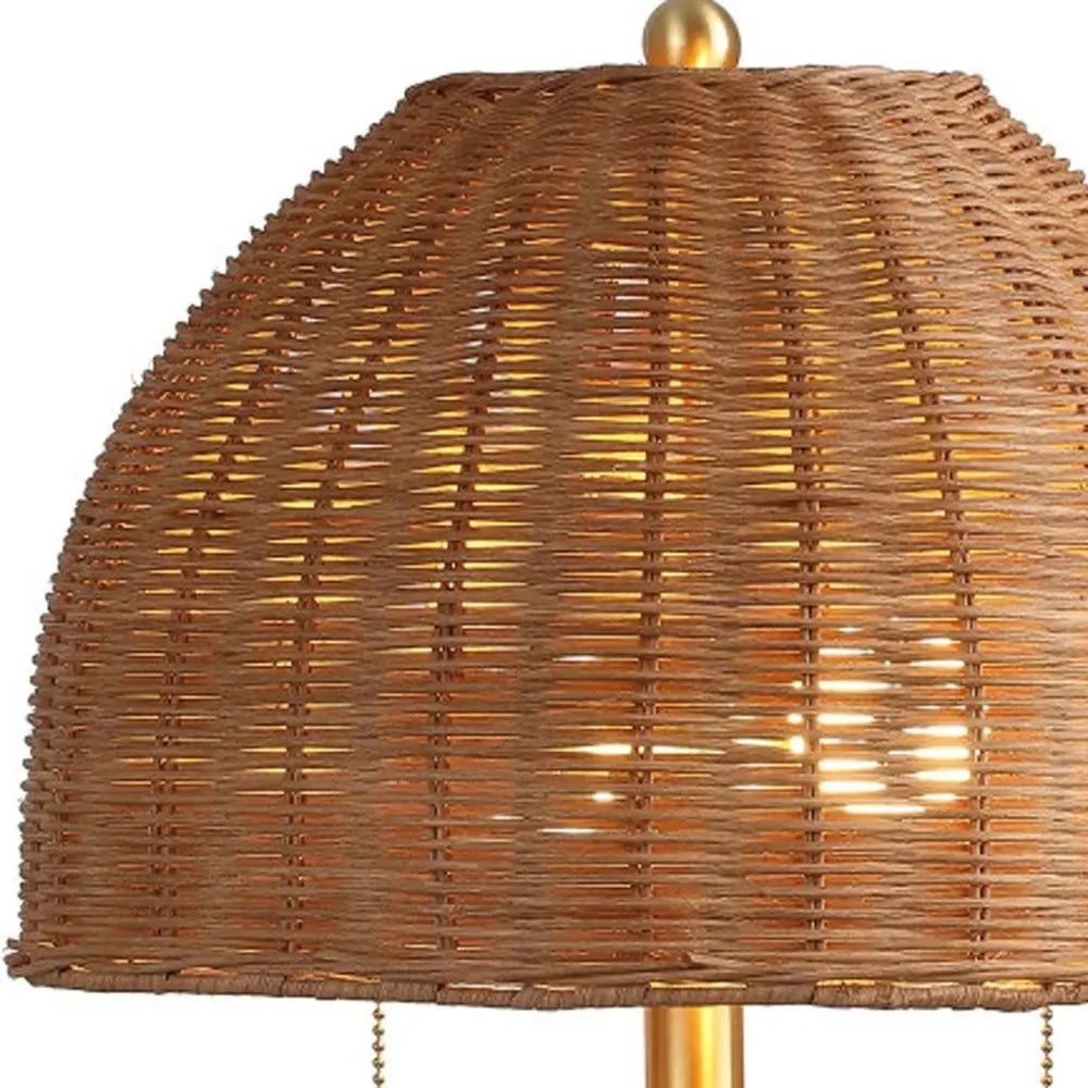 22" Natural Table Lamp LED With Dome Shade HomeRoots