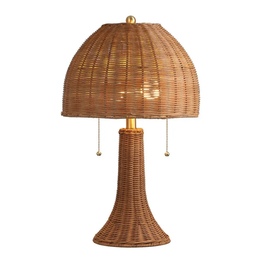 22" Natural Table Lamp LED With Dome Shade HomeRoots
