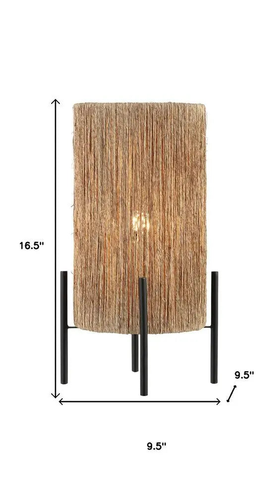 17" Black Table Lamp LED With Cylinder Shade HomeRoots