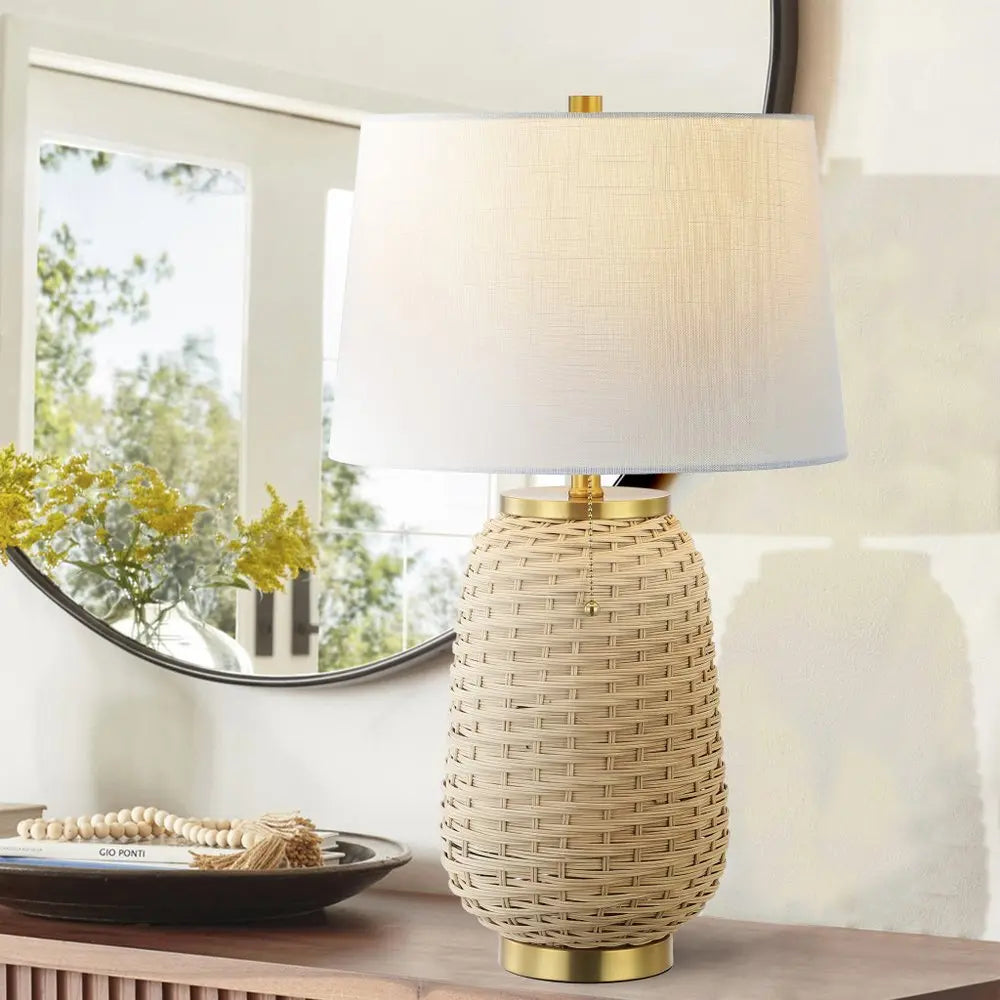 25" Gold Urn Table Lamp LED With Empire Shade HomeRoots