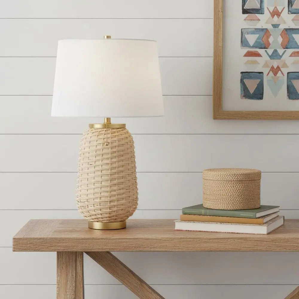 25" Gold Urn Table Lamp LED With Empire Shade HomeRoots