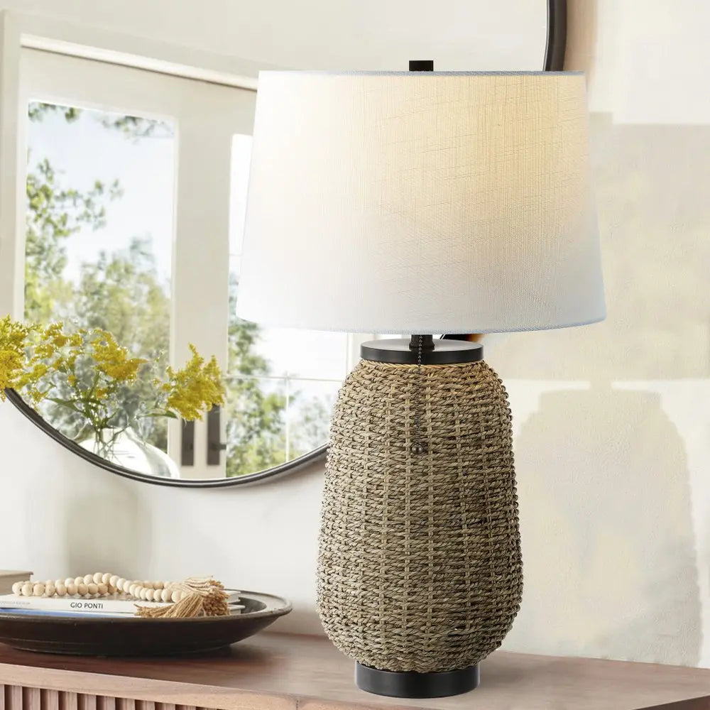 25" Antiqued Bronze Urn Table Lamp LED With Empire Shade HomeRoots