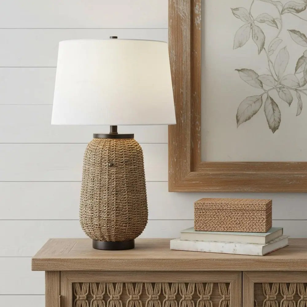 25" Antiqued Bronze Urn Table Lamp LED With Empire Shade HomeRoots