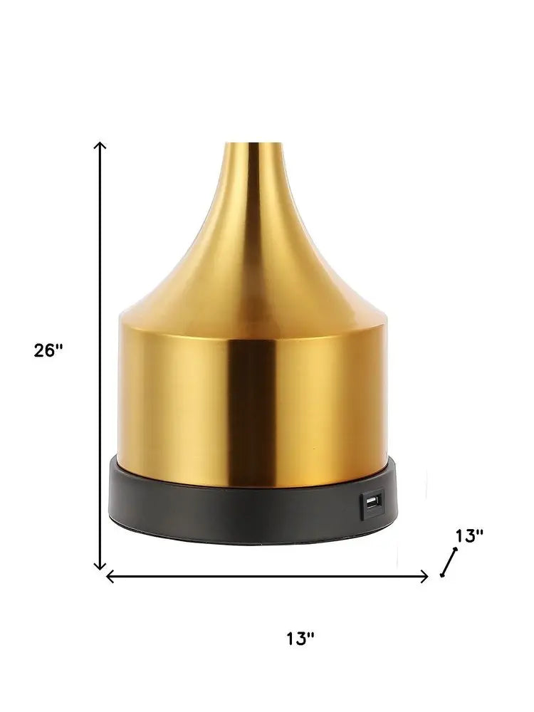 Set of Two 26" Black Novelty Table Lamps LED With Empire Shades HomeRoots