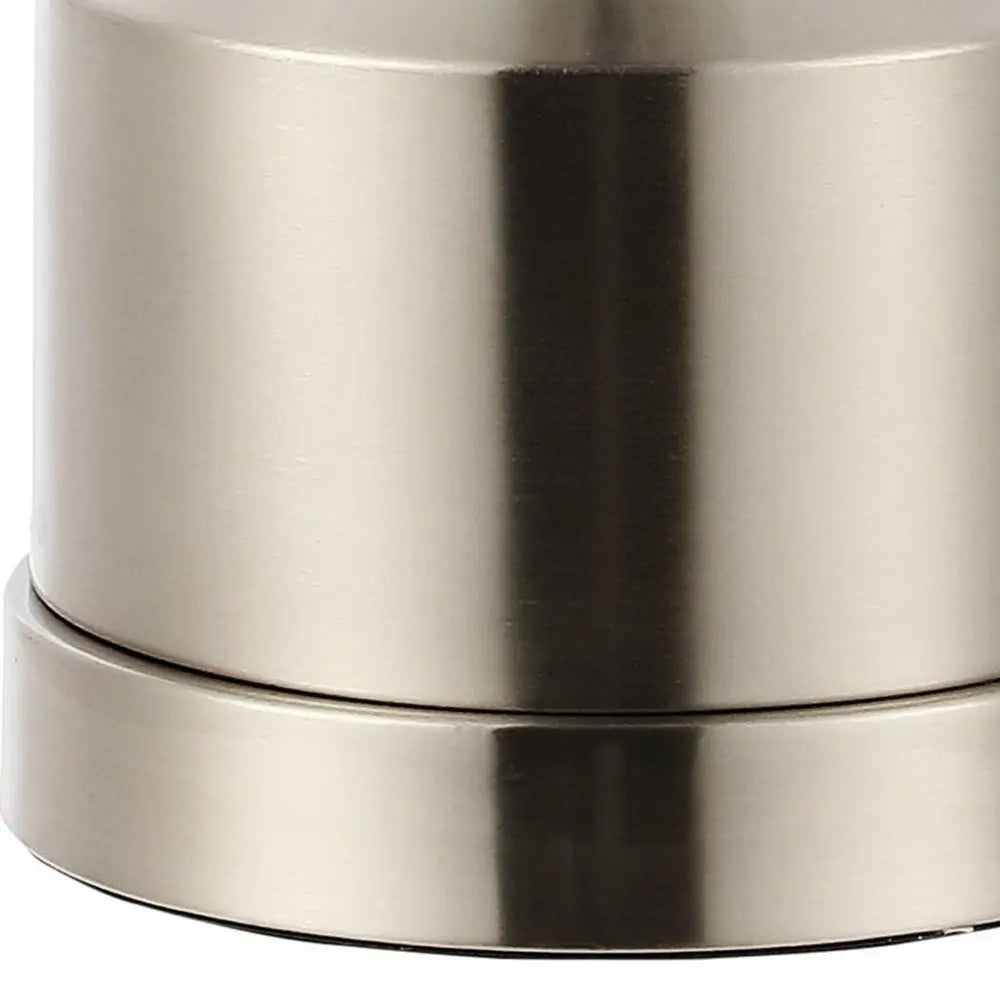 Set of Two 26" Nickel Novelty Table Lamps LED With Empire Shades HomeRoots