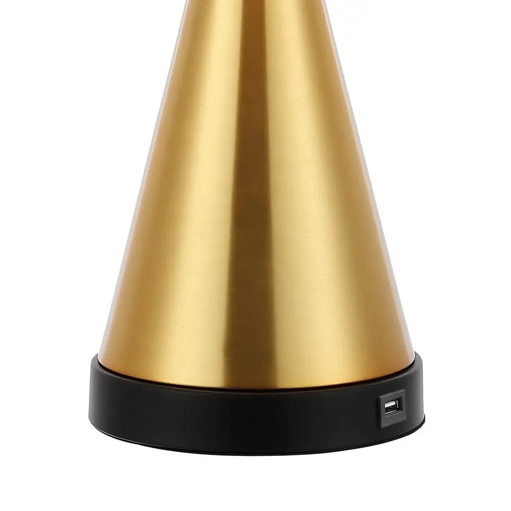 Set of Two 26" Black Novelty Table Lamps LED With Empire Shades HomeRoots