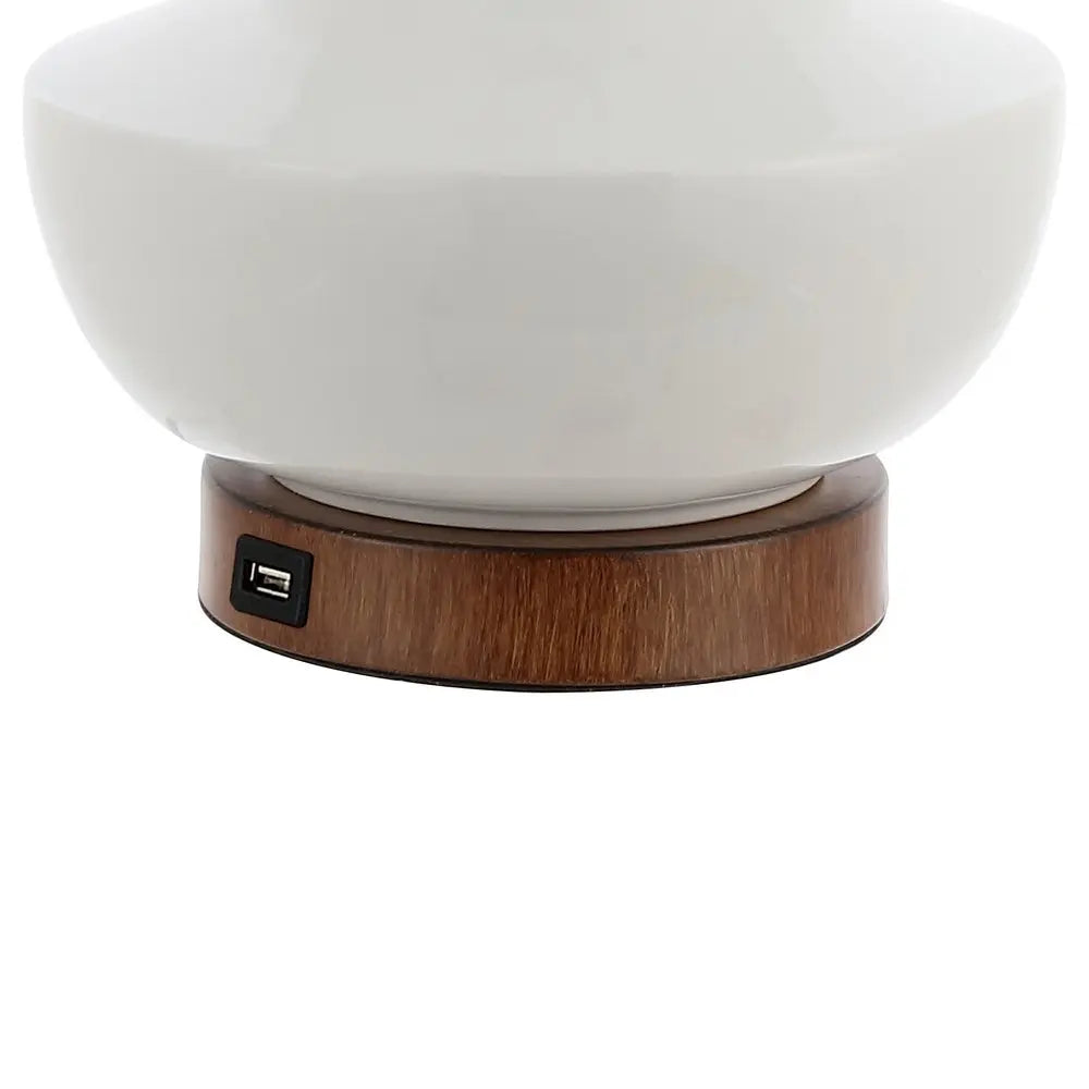 23" Brown Gourd Desk Lamp LED With Empire Shade HomeRoots