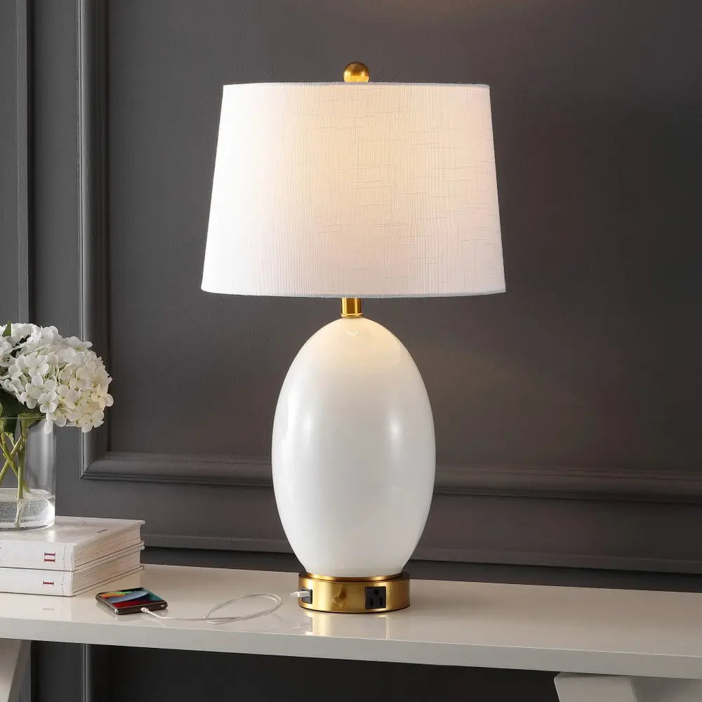 27" Gold Novelty Table Lamp LED With Empire Shade HomeRoots