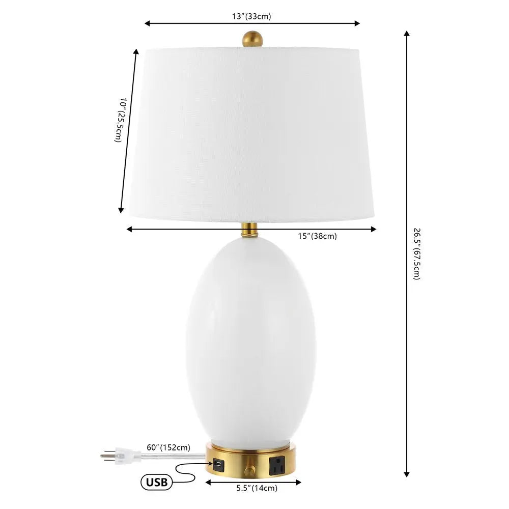 27" Gold Novelty Table Lamp LED With Empire Shade HomeRoots