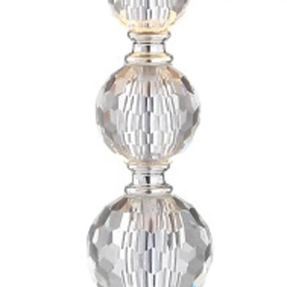 Set of Two 27" Clear Novelty Table Lamps LED With Drum Shades HomeRoots