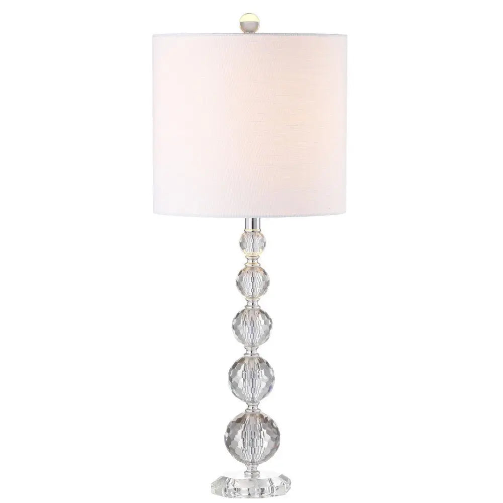Set of Two 27" Clear Novelty Table Lamps LED With Drum Shades HomeRoots