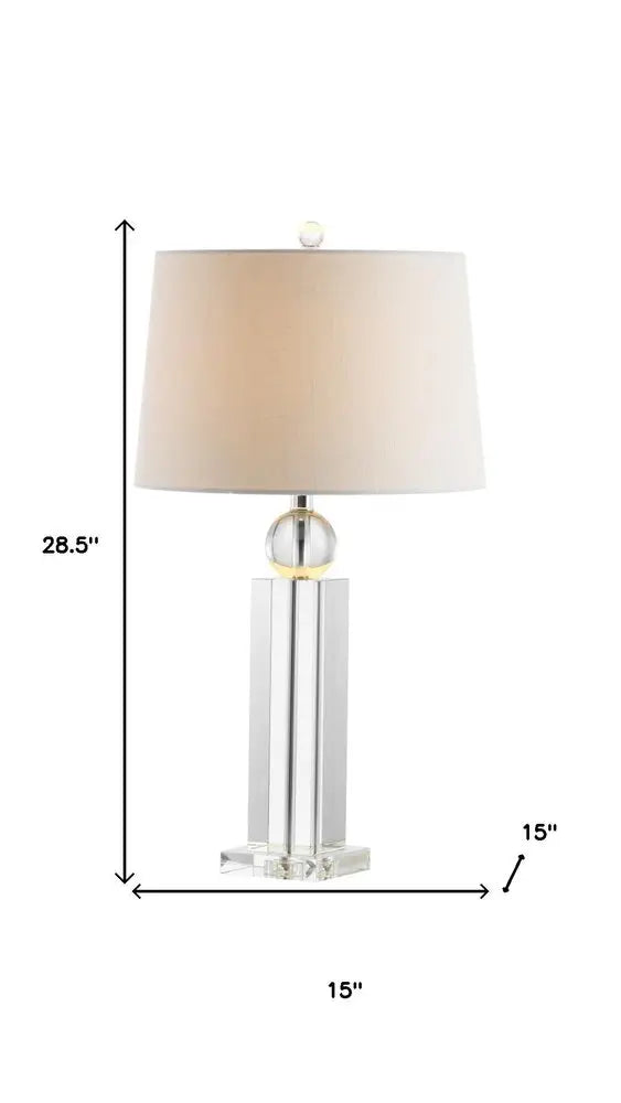 29" Clear Novelty Table Lamp LED With Drum Shade HomeRoots