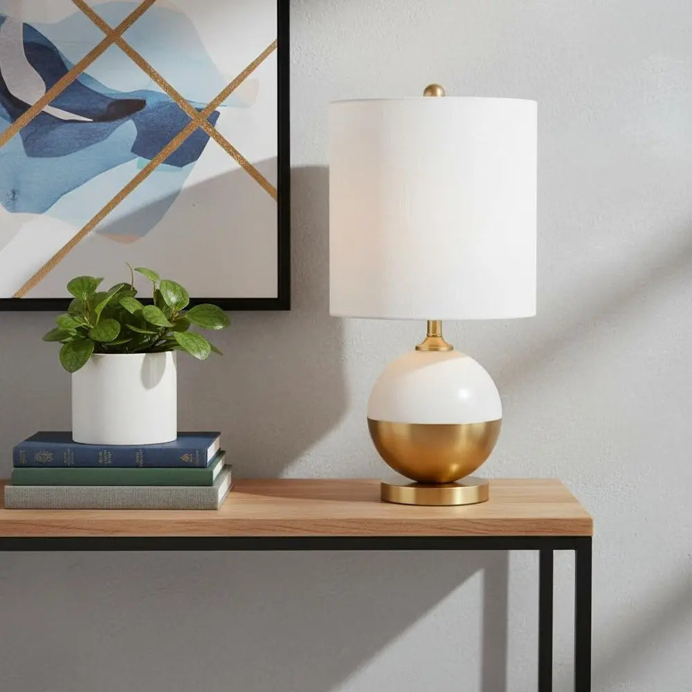 24" Gold Novelty Table Lamp LED With Drum Shade HomeRoots