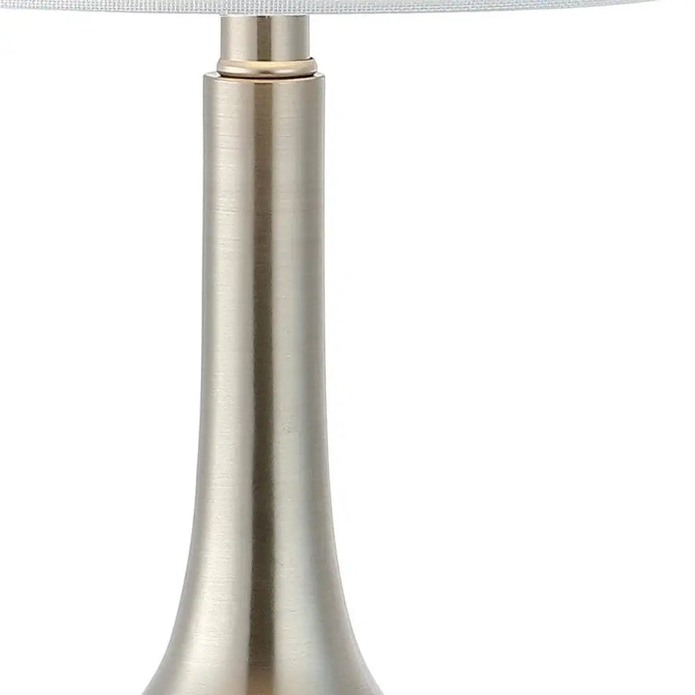 Set of Two 25" Clear Gourd Table Lamps LED With Drum Shades HomeRoots