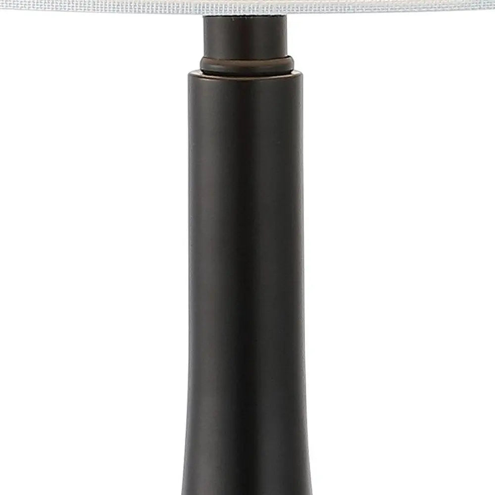 Set of Two 25" Clear Gourd Table Lamps LED With Drum Shades HomeRoots