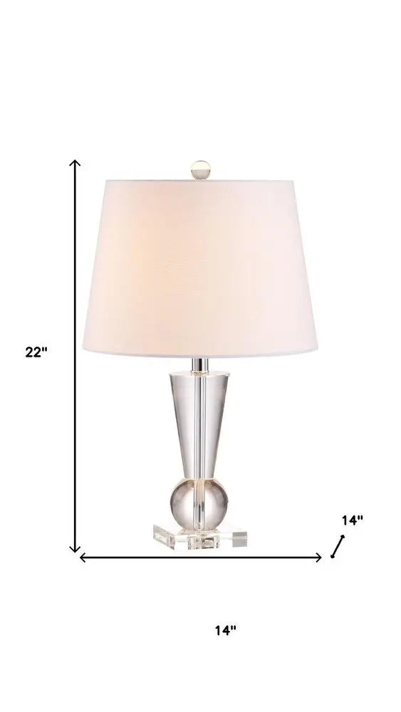 22" Clear Novelty Table Lamp LED With Empire Shade HomeRoots