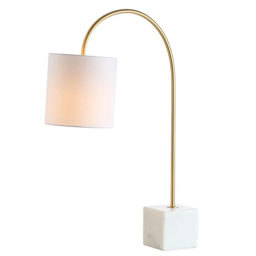 25" White Novelty Table Lamp LED With Drum Shade HomeRoots