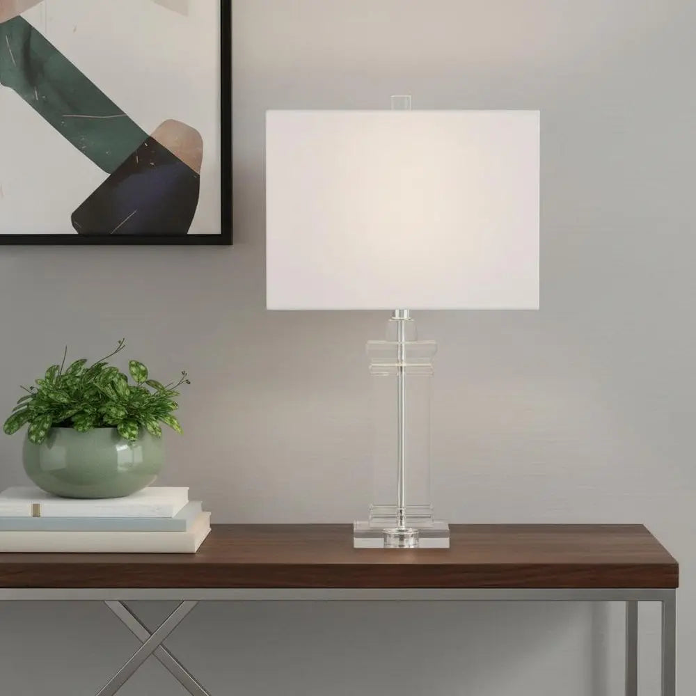 25" Clear Novelty Table Lamp LED With Shade HomeRoots