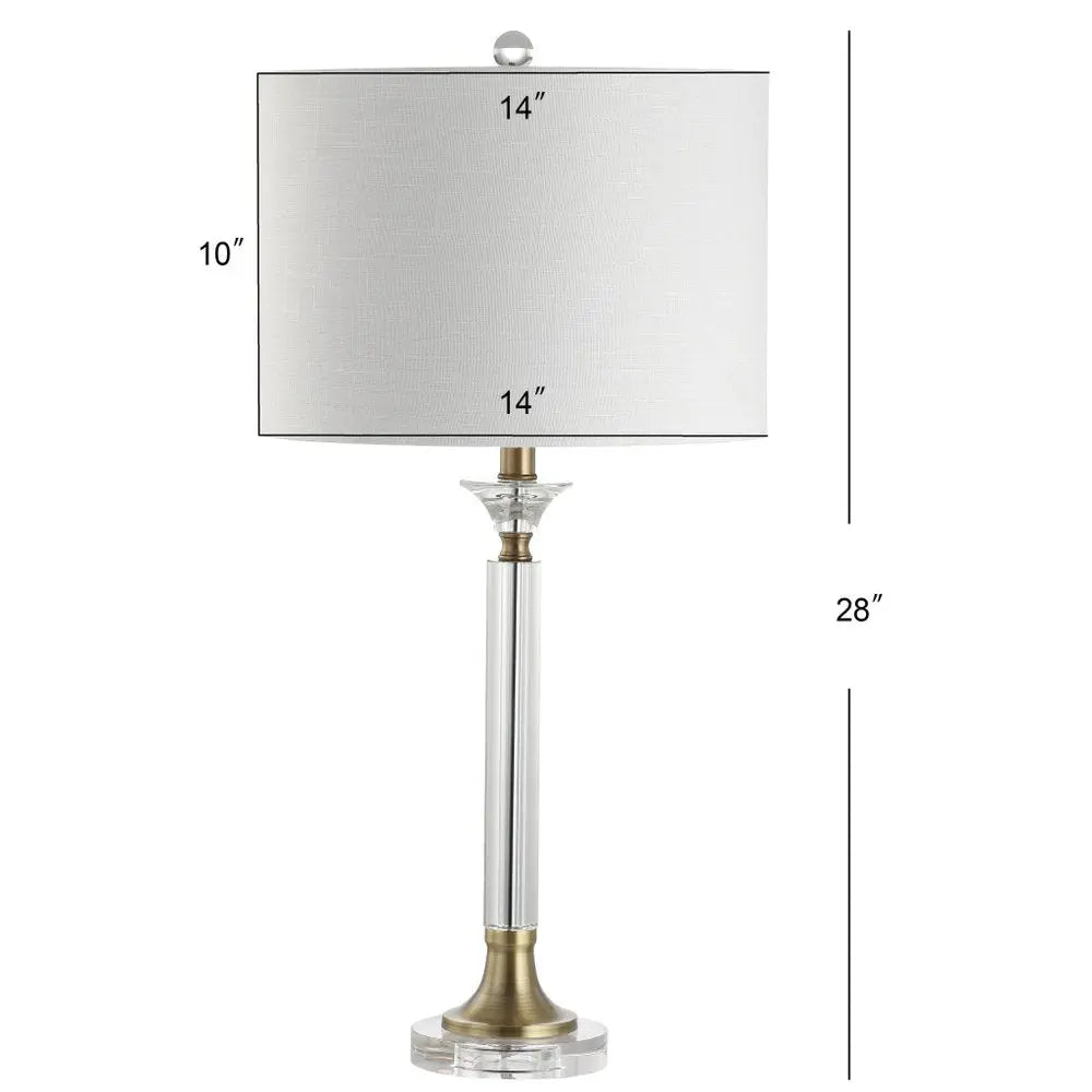 Set of Two 28" Clear Novelty Table Lamps LED With Drum Shades HomeRoots