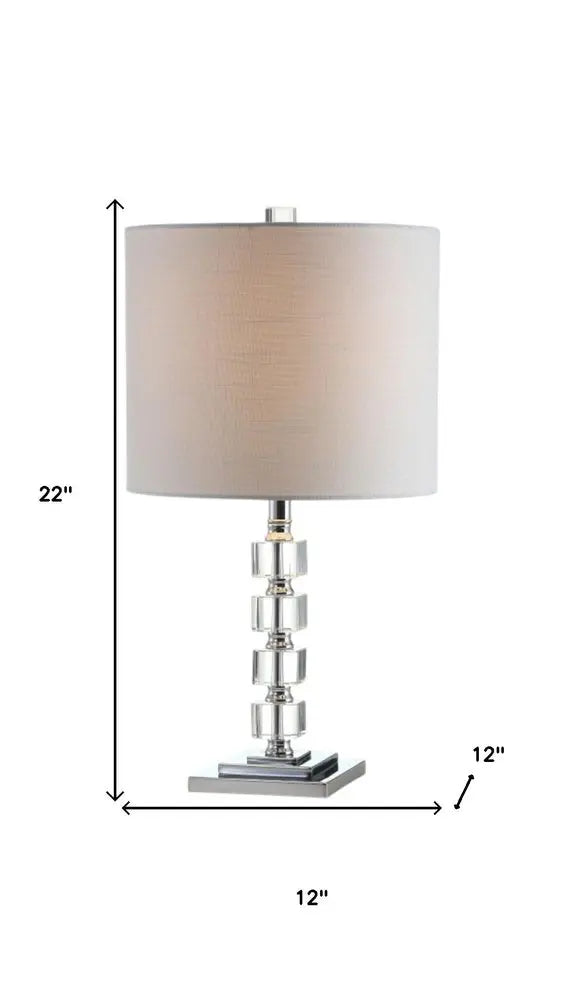 Set of Two 22" Silver Novelty Table Lamps LED With Drum Shades HomeRoots