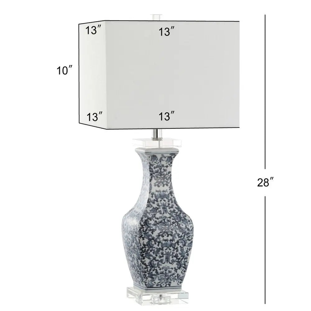 28" Clear Novelty Table Lamp LED With Square Shade HomeRoots