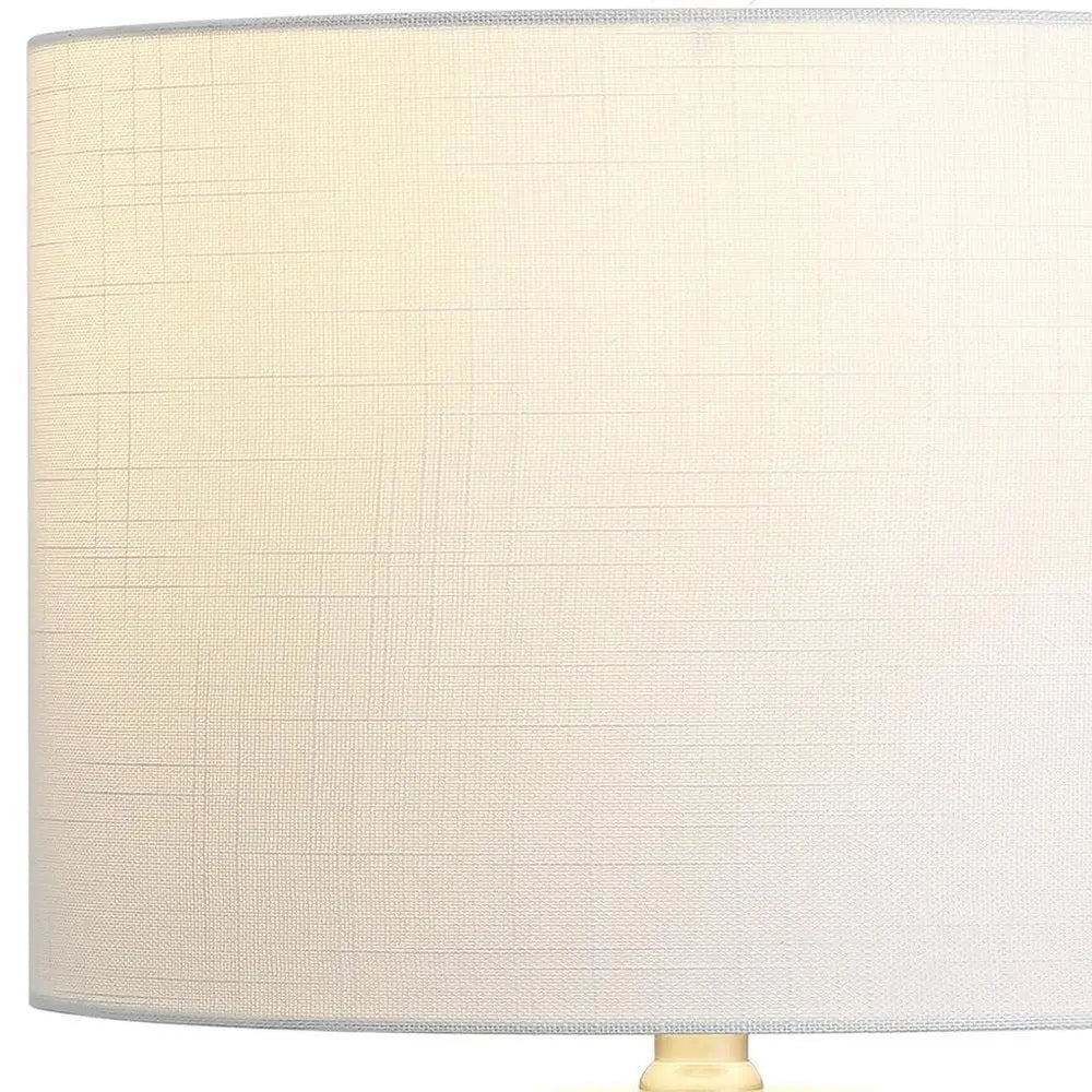 Set of Two 21" Clear Novelty Table Lamps LED With Drum Shades HomeRoots