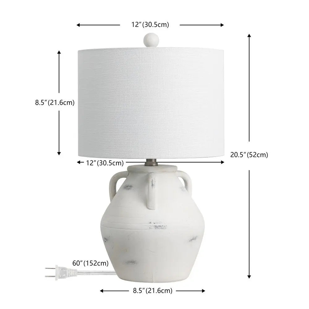Set of Two 21" Clear Novelty Table Lamps LED With Drum Shades HomeRoots