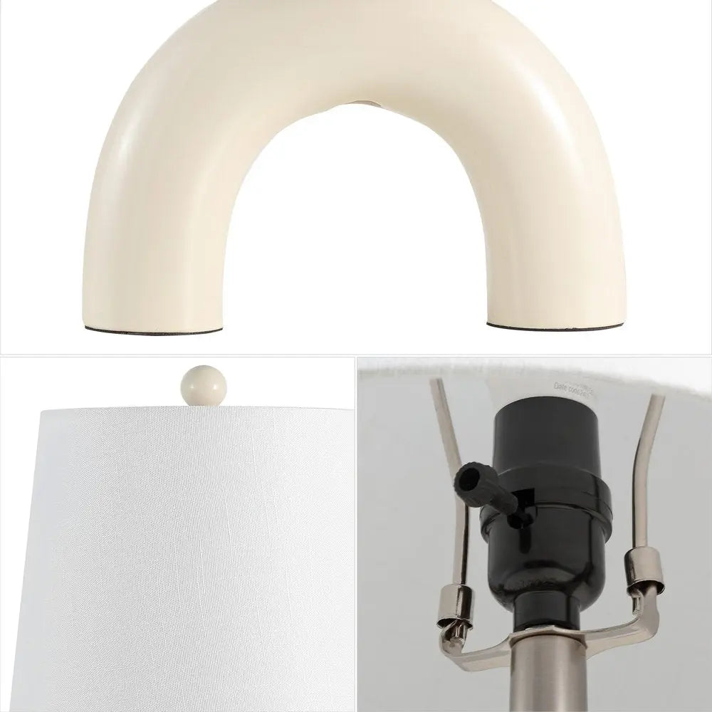 Set of Two 18" Clear Novelty Table Lamps LED With Empire Shades HomeRoots