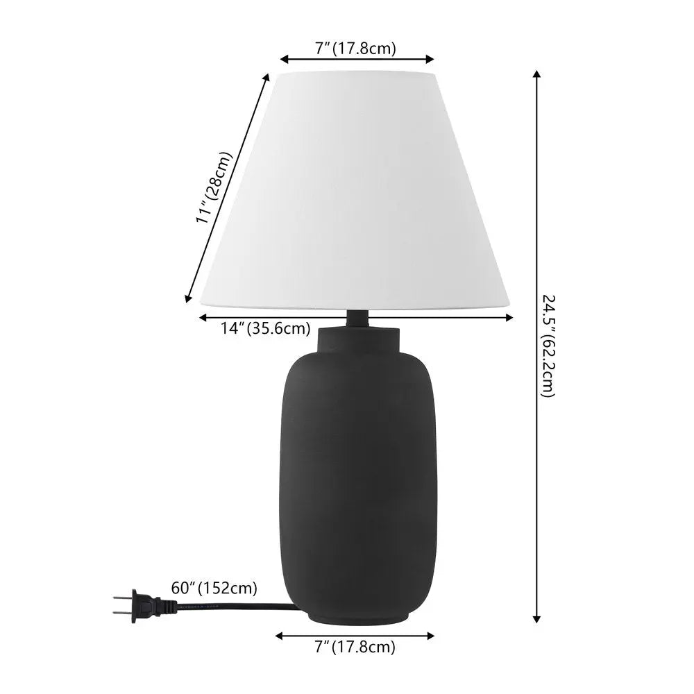 Set of Two 25" Clear Urn Table Lamps LED With Cone Shades HomeRoots