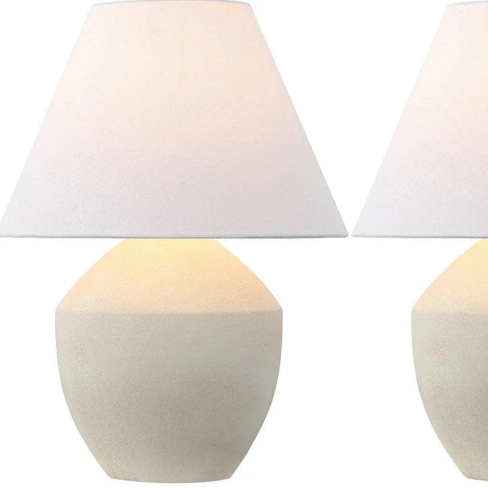 Set of Two 21" Clear Novelty Table Lamps LED With Empire Shades HomeRoots