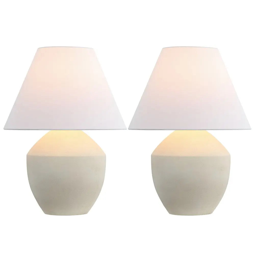 Set of Two 21" Clear Novelty Table Lamps LED With Empire Shades HomeRoots