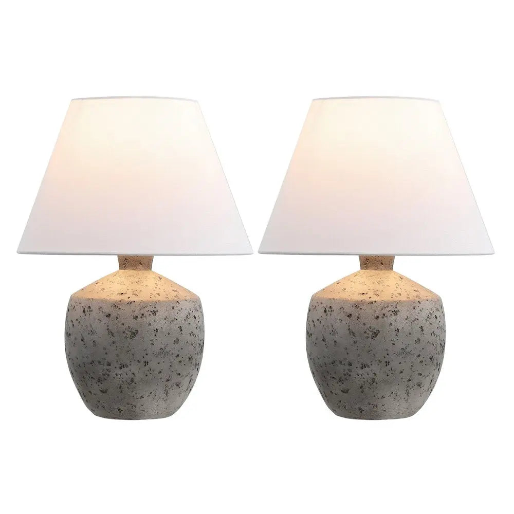 Set of Two 18" Clear Novelty Table Lamps LED With Empire Shades HomeRoots