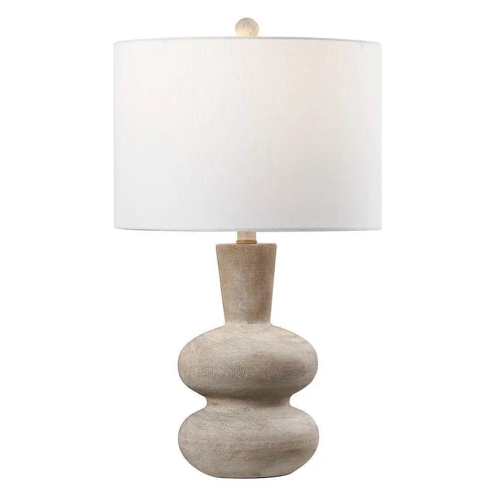 24" Clear Gourd Table Lamp LED With Drum Shade HomeRoots