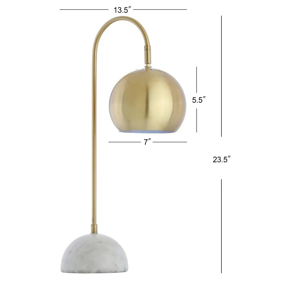 24" White Novelty Table Lamp LED With Globe Shade HomeRoots